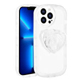 iPhone 12 Pro Max Uyumlu Kamera Korumalı Pop Soketli Renkli Zore Ofro Kılıf-Beyaz