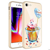 iPhone 7 Uyumlu Kamera Korumalı Desenli Sert Silikon Zore Epoksi Kapak-NO8