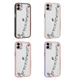 iPhone 11 Uyumlu Taş Süslemeli Kamera Korumalı El Tutamaçlı Zore Blazer Kılıf-Siyah