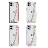 iPhone 11 Uyumlu Taş Süslemeli Kamera Korumalı El Tutamaçlı Zore Blazer Kapak-Lila