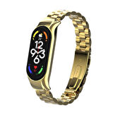 Xiaomi Mi Band 7 Uyumlu KRD-04 Metal Zore Kordon-Gold