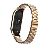 Xiaomi Mi Band 7 Uyumlu KRD-04 Metal Zore Kordon-Gold