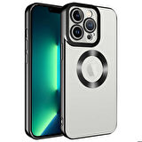 iPhone 14 Pro Max Uyumlu Kamera Korumalı Logo Gösteren Zore Omega Kapak-Siyah