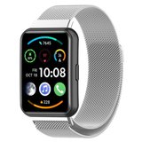 Huawei Watch Fit 2 Uyumlu KRD-01 Metal MKST Kordon-Gümüş