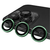 iPhone 14 Pro Max Uyumlu Ensueno CL-07 Kamera Lens Koruyucu-Koyu Yeşil