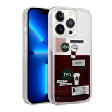 iPhone 13 Pro Uyumlu Desenli Sıvılı Zore Drink Silikon Kılıf-NO2