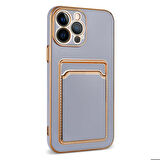 iPhone 12 Pro Uyumlu Zore Bark Kartlıklı Kapak-Rose Gold