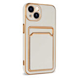 iPhone 13 Uyumlu Zore Bark Kartlıklı Kılıf-Rose Gold