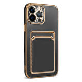 iPhone 13 Pro Uyumlu Zore Bark Kartlıklı Kılıf-Rose Gold