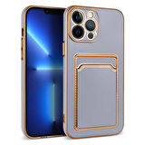 iPhone 13 Pro Max Uyumlu Zore Bark Kartlıklı Kapak-Lila