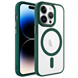 iPhone 14 Pro Max Kılıf Wireless Şarj Özellikli Krom Magsafe Silikon Kapak