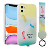iPhone 11 Uyumlu Desenli El Askılı İpli Zore Arte Silikon Kılıf-NO6
