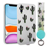 iPhone 11 Uyumlu Desenli El Askılı İpli Zore Arte Silikon Kılıf-NO8