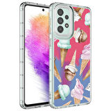 Galaxy A53 5G Uyumlu Kamera Korumalı Renkli Desenli Sert Silikon Zore Korn Kapak-NO9