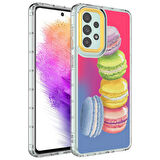 Galaxy A53 5G Uyumlu Kamera Korumalı Renkli Desenli Sert Silikon Zore Korn Kapak-NO12