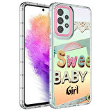 Galaxy A73 Uyumlu Kamera Korumalı Renkli Desenli Sert Silikon Zore Korn Kapak-NO10