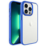 Apple iPhone 14 Pro Max Kılıf Zore Krom Kapak-Lacivert