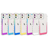 iPhone 11 Uyumlu Simli ve Renk Geçiş Tasarımlı LZore Korumalı Zore Park Kılıf-Beyaz-Pembe