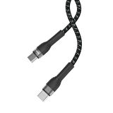 Siyah Shira Serisi Type-c to Type-c PD Kablo 30 Cm-Zore