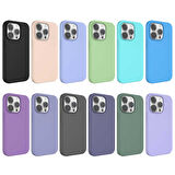 iPhone 14 Pro Uyumlu Sıvı Teknolojili Silinebilir Sert Zore Kivi Kılıf-Mavi Açık