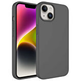 iPhone 14 Plus Uyumlu Sıvı Teknolojili Silinebilir Sert Zore Kivi Kılıf-Gri