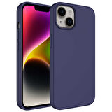 iPhone 14 Plus Uyumlu Sıvı Teknolojili Silinebilir Sert Zore Kivi Kılıf-Lacivert