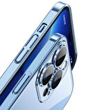 iPhone 14 Pro Max Uyumlu Sert PC Renkli Çerçeveli Ensueno Riksos Kapak-Gümüş