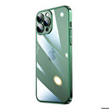 iPhone 14 Pro Max Uyumlu Sert PC Renkli Çerçeveli Zore Riksos Kapak-Yeşil