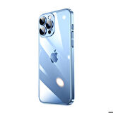 iPhone 14 Pro Uyumlu Sert PC Renkli Çerçeveli Zore Riksos Kapak-Mavi