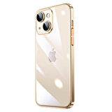 iPhone 13 Uyumlu Sert PC Renkli Çerçeveli Zore Riksos Kılıf-Gold