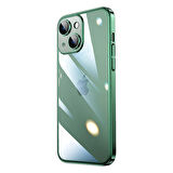 iPhone 13 Uyumlu Sert PC Renkli Çerçeveli Zore Riksos Kılıf-Yeşil