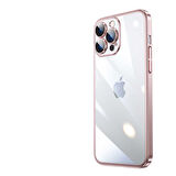 iPhone 13 Pro Uyumlu Sert PC Renkli Çerçeveli Zore Riksos Kılıf-Rose Gold