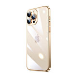 iPhone 13 Pro Max Uyumlu Sert PC Renkli Çerçeveli Zore Riksos Kılıf-Gold