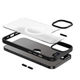 iPhone 14 Plus Uyumlu Wireless Şarj Özellikli Zore Hibrit Magsafe Kapak-Mavi