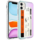 iPhone 11 Uyumlu AirBag Kenarlı Renkli Desenli Silikon Zore Elegans Kılıf-NO1