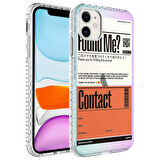 iPhone 11 Uyumlu AirBag Kenarlı Renkli Desenli Silikon Zore Elegans Kılıf-NO6