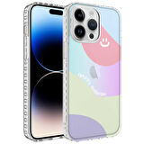 iPhone 13 Pro Uyumlu AirBag Kenarlı Renkli Desenli Silikon Zore Elegans Kılıf-NO7