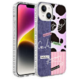 iPhone 14 Uyumlu Airbag Kenarlı Renkli Desenli Silikon Zore Elegans Kapak-NO8