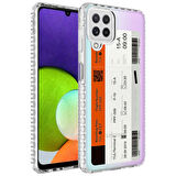 Galaxy A22 4G Uyumlu Airbag Kenarlı Renkli Desenli Silikon Zore Elegans Kapak-NO1