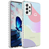 Galaxy A32 4G Uyumlu Airbag Kenarlı Renkli Desenli Silikon Zore Elegans Kapak-NO7