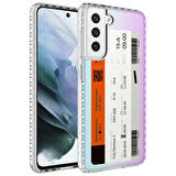 Galaxy S21 FE Uyumlu AirBag Kenarlı Renkli Desenli Silikon Zore Elegans Kılıf-NO1