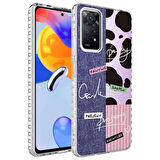 Xiaomi Redmi Note 11 Global Kılıf Airbag Kenarlı Renkli Desenli Silikon Zore Elegans Kapak-NO8