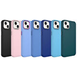 iPhone 13 Uyumlu Metal Çerçeve ve Buton Tasarımlı Silikon Zore Luna Kapak-Pembe