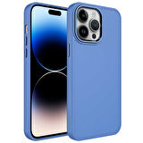 iPhone 14 Pro Uyumlu Metal Çerçeve ve Buton Tasarımlı Silikon Zore Luna Kılıf-Lavendery Gray