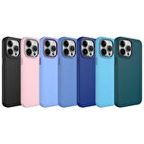 iPhone 14 Pro Uyumlu Metal Çerçeve ve Buton Tasarımlı Silikon Zore Luna Kılıf-Lavendery Gray