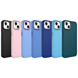 iPhone 14 Plus Uyumlu Metal Çerçeve ve Buton Tasarımlı Silikon Zore Luna Kılıf-Siyah