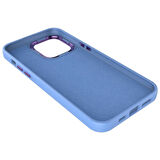 iPhone 14 Plus Uyumlu Metal Çerçeve ve Buton Tasarımlı Silikon Zore Luna Kılıf-Lavendery Gray