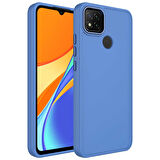 Xiaomi Redmi 9C Kılıf Metal Çerçeve ve Buton Tasarımlı Silikon Zore Luna Kapak-Lavendery Gray