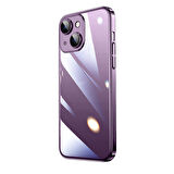 iPhone 14 Uyumlu Sert PC Renkli Çerçeveli Zore Riksos Kılıf-Derin Mor