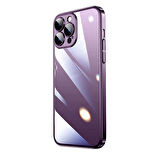 iPhone 14 Pro Max Uyumlu Sert PC Renkli Çerçeveli Zore Riksos Kılıf-Derin Mor